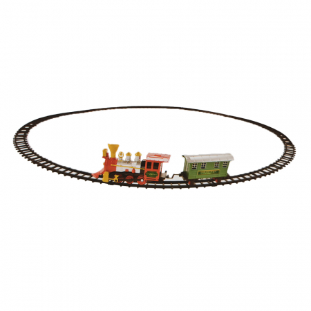Trenulet de jucarie cu vagon si sine, 14 piese, 40x25cm, VisionXXI [2]