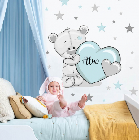 Home & Garden - Ursuleț cu inimioară - Autocolante pentru perete