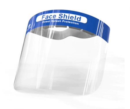 Articole protectie copii si adulti - Viziera de protectie Vision, transparenta, cu burete de protectie pentru frunte, ajustabila, cu folie de protectie detasabila