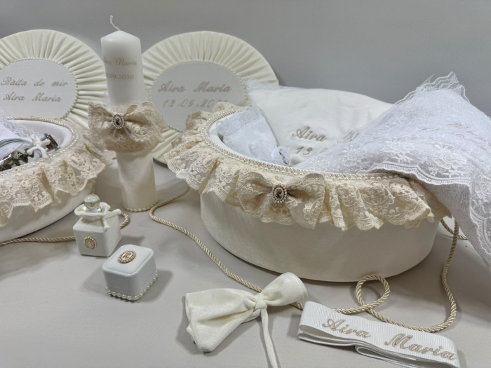 Set trusou botez cu lumanare + Set prima baita Elegance [8]