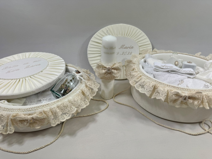 Set trusou botez cu lumanare + Set prima baita Elegance [9]