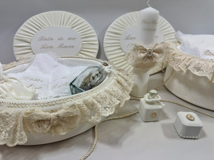 Set trusou botez cu lumanare + Set prima baita Elegance [3]