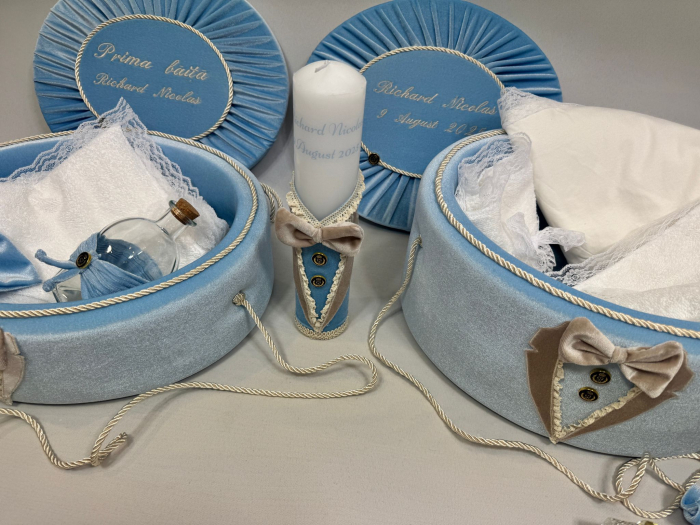 Set trusou botez cu lumanare+ Set prima baita Deluxe [7]