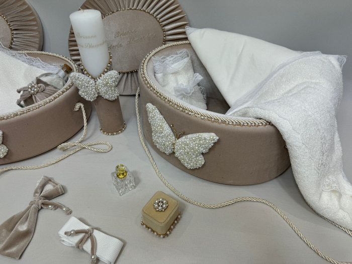 Set trusou botez cu lumanare+ Set prima baita Glamour [5]