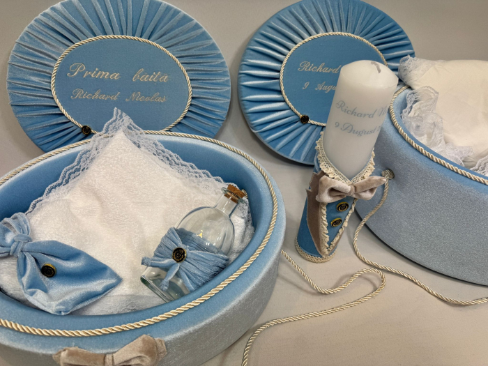 Set trusou botez cu lumanare+ Set prima baita Deluxe [4]