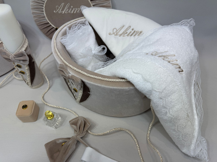 Set trusou botez cu lumanare + Set prima baita Deluxe [5]