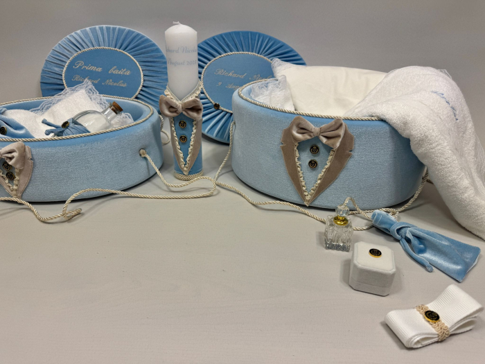 Set trusou botez cu lumanare+ Set prima baita Deluxe [2]