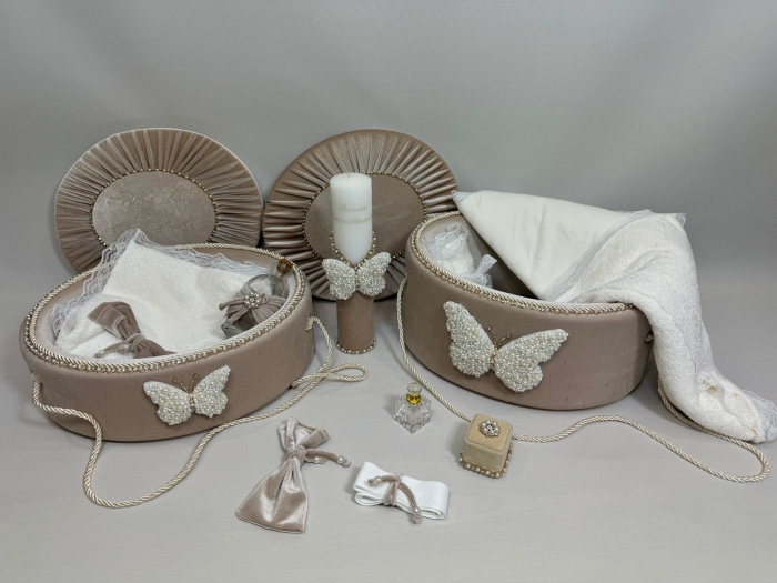 Set trusou botez cu lumanare+ Set prima baita Glamour [2]