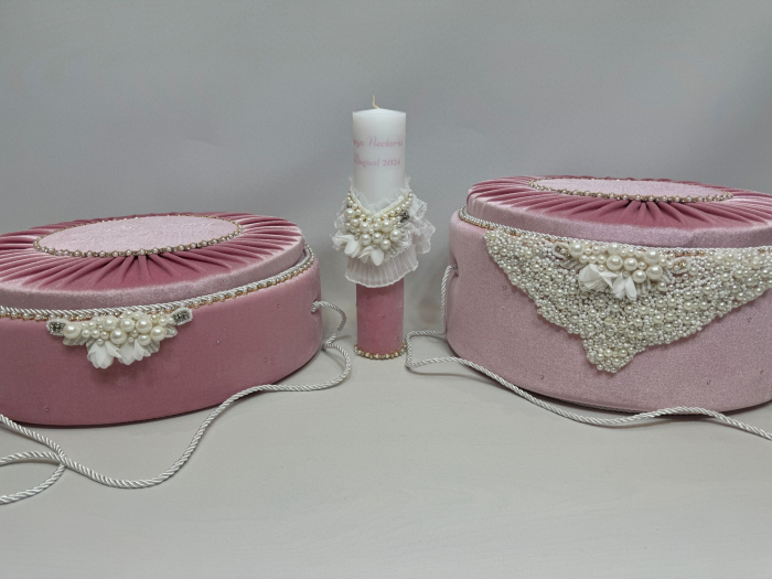 Set trusou botez cu lumanare+ Set prima baita Glamour [8]