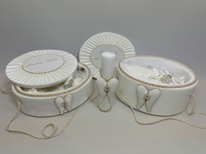 Set trusou botez cu lumanare+ Set prima baita Glamour [2]