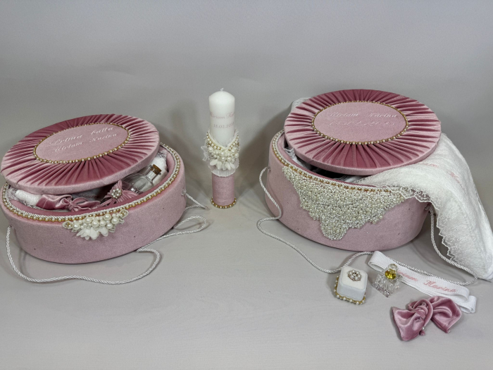 Set trusou botez cu lumanare+ Set prima baita Glamour [5]