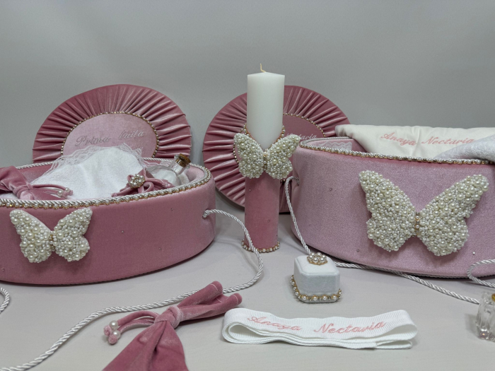 Set trusou botez cu lumanare+ Set prima baita Glamour [4]