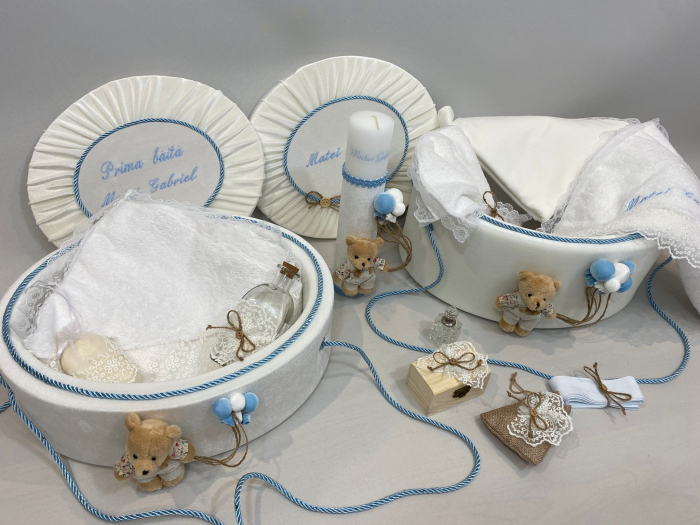Set trusou botez cu lumanare+ Set prima baita Premium [3]
