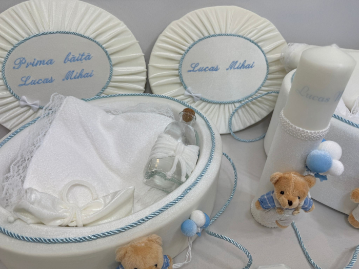 Set trusou botez cu lumanare+ Set prima baita Premium [3]