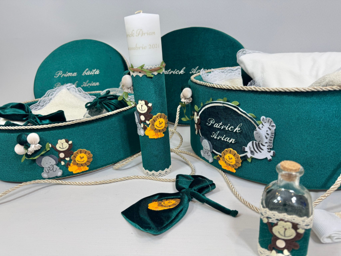 Set trusou botez cu lumanare + Set prima baita Luxury [9]
