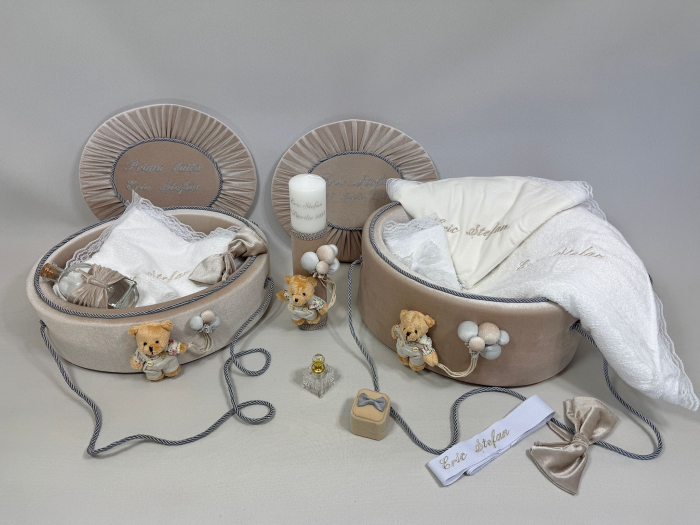 Set trusou botez  cu lumanare+ Set prima baita Premium [2]