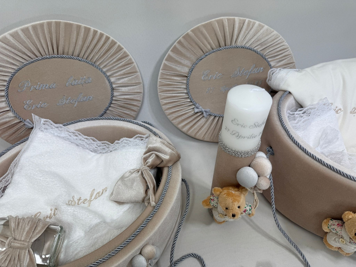 Set trusou botez  cu lumanare+ Set prima baita Premium [4]