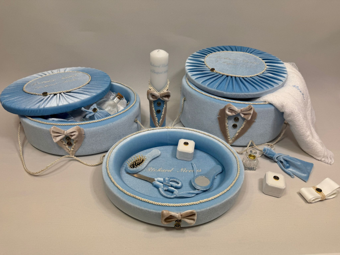 Set trusou botez cu lumanare + Set prima baita +tavita mot Deluxe [4]