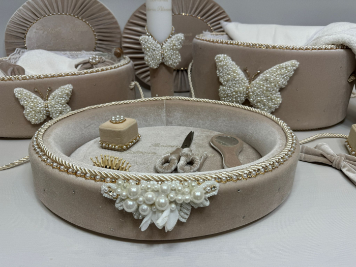 Set trusou botez cu lumanare + Set prima baita + tavita taierea motului Glamour [2]