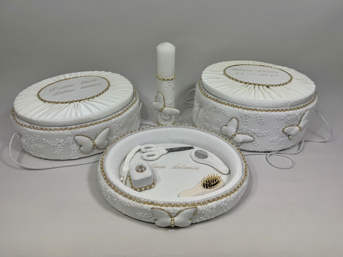 Set trusou botez cu lumanare + Set prima baita + tavita taierea motului Glamour [9]