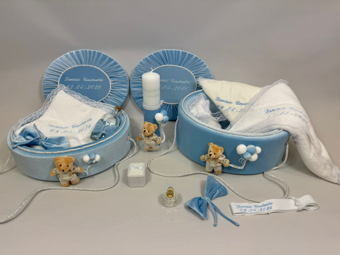 Set trusou botez cu lumanare + Set prima baita  Premium [2]