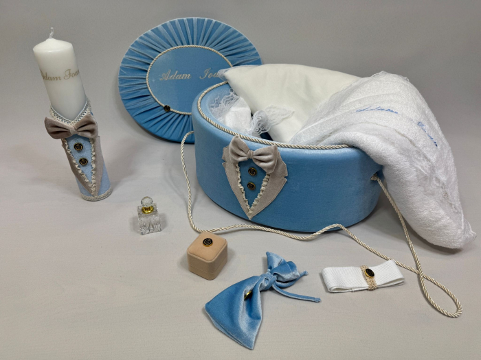 Trusou botez la cufar din catifea si lumanare Deluxe [2]