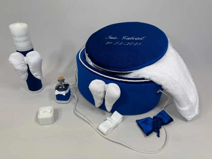 Trusou botez la cufar din catifea si lumanare Exclusive [3]