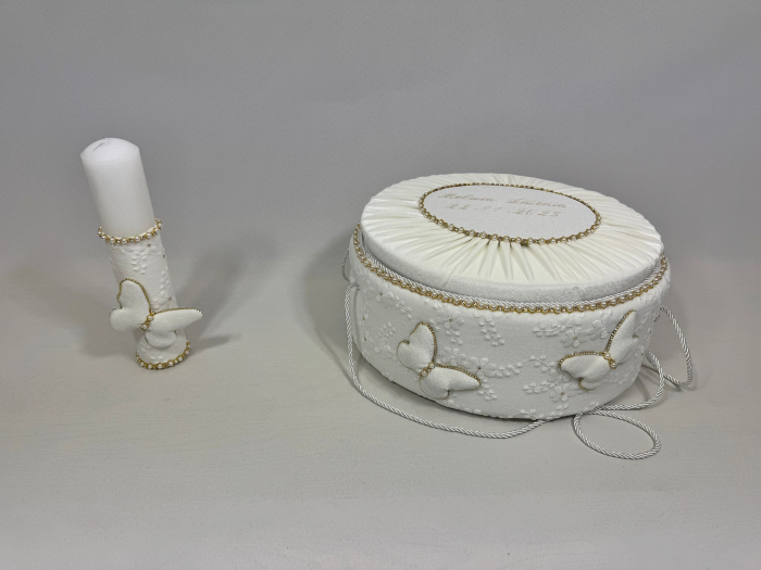 Trusou botez la cufar din catifea si lumanare Glamour [7]