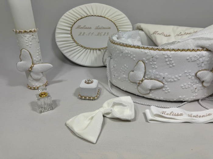 Trusou botez la cufar din catifea si lumanare Glamour [1]