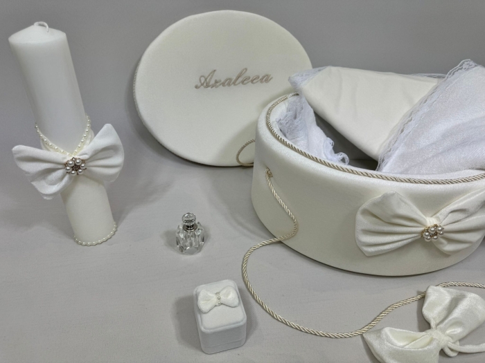 Trusou botez la cufar din catifea si lumanare Clasic [3]