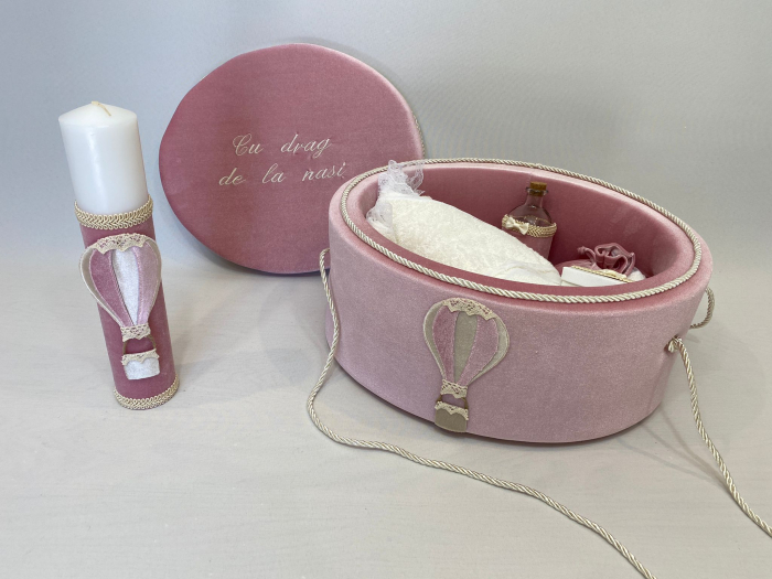 Trusou botez la cufar din catifea si lumanare Exclusive [5]