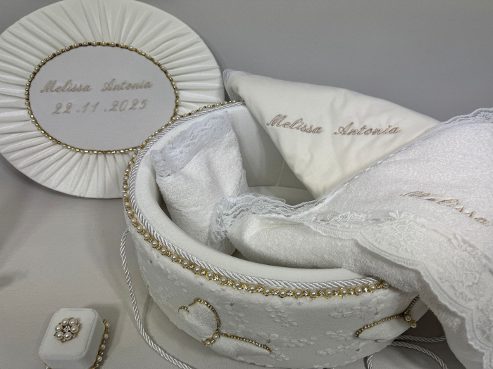 Trusou botez la cufar din catifea si lumanare Glamour [4]