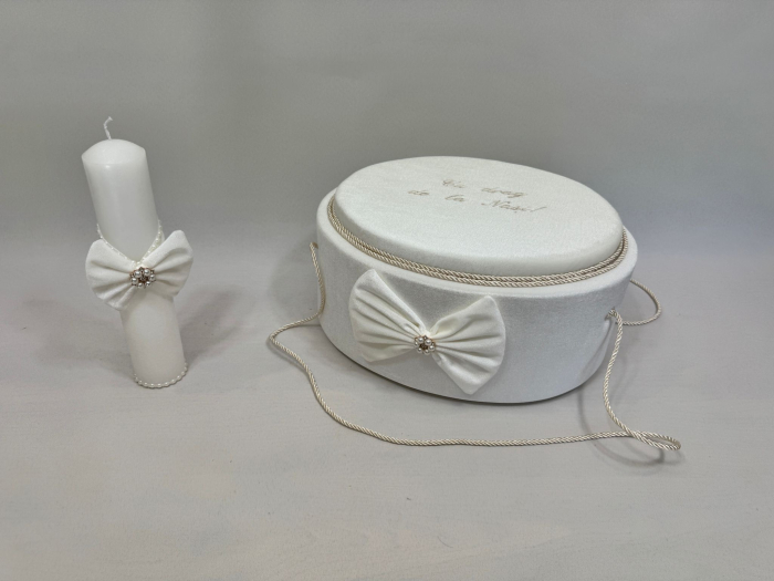 Trusou botez la cufar din catifea si lumanare Clasic [6]