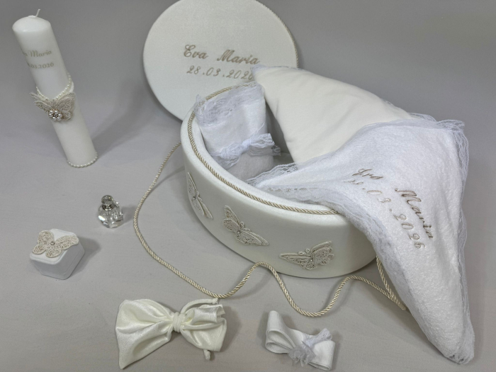 Trusou botez la cufar din catifea si lumanare Clasic [4]