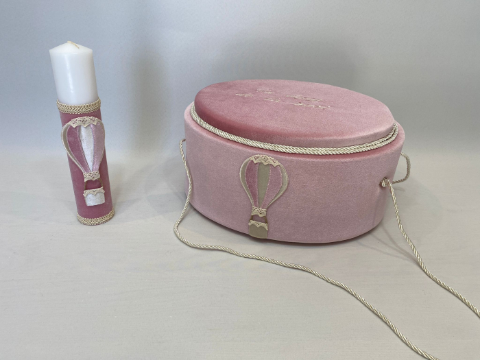 Trusou botez la cufar din catifea si lumanare Exclusive [6]