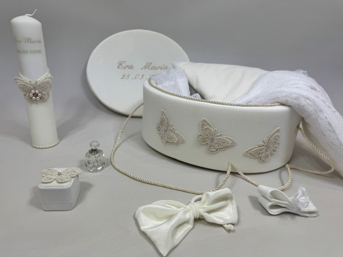 Trusou botez la cufar din catifea si lumanare Clasic [2]