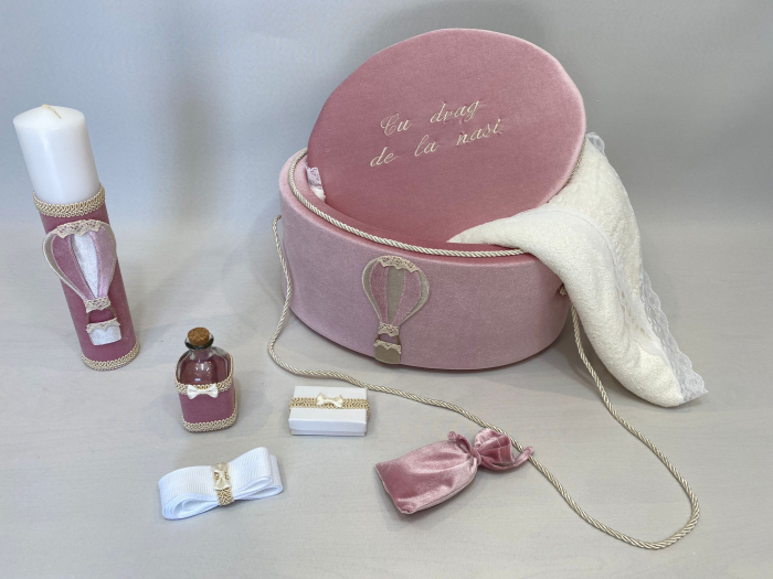 Trusou botez la cufar din catifea si lumanare Exclusive [4]
