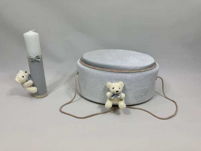 Trusou botez la cufar din catifea si lumanare Clasic [5]