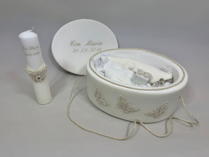 Trusou botez la cufar din catifea si lumanare Clasic [5]