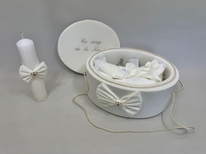 Trusou botez la cufar din catifea si lumanare Clasic [5]