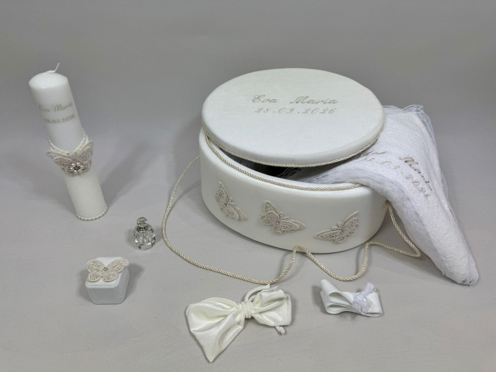 Trusou botez la cufar din catifea si lumanare Clasic [6]