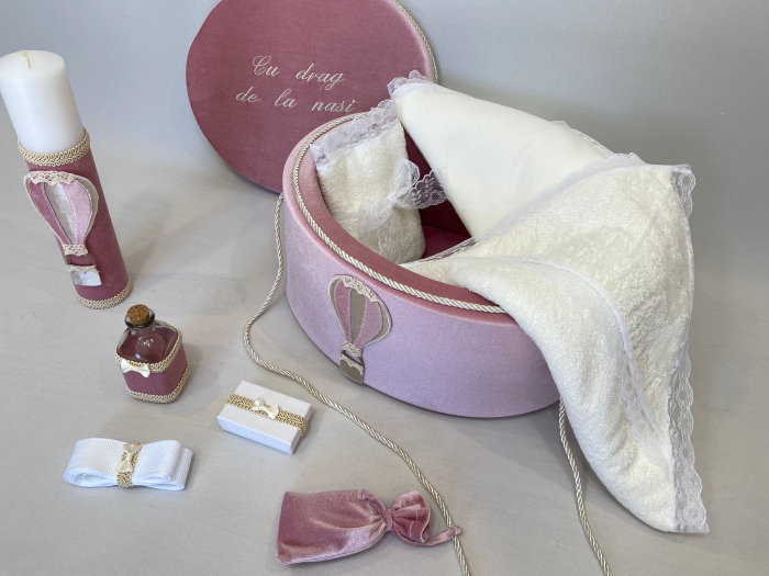 Trusou botez la cufar din catifea si lumanare Exclusive [3]