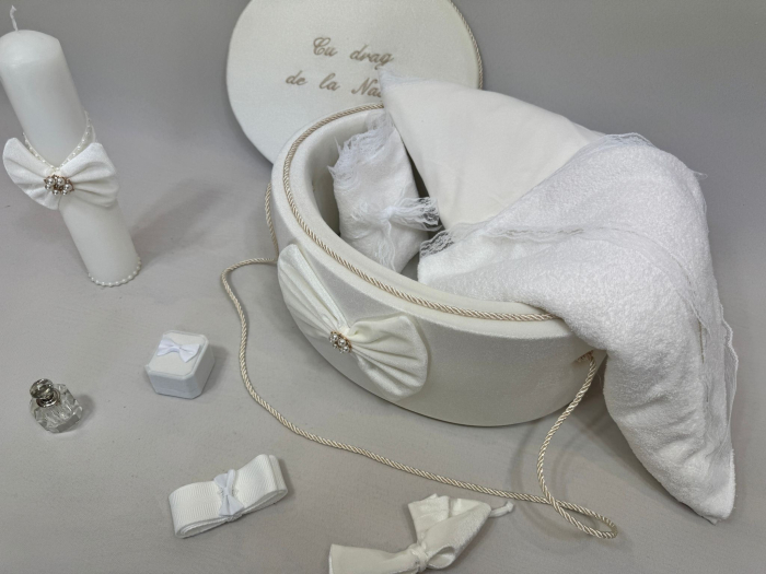 Trusou botez la cufar din catifea si lumanare Clasic [3]