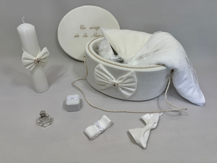 Trusou botez la cufar din catifea si lumanare Clasic [2]