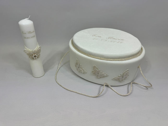 Trusou botez la cufar din catifea si lumanare Clasic [7]