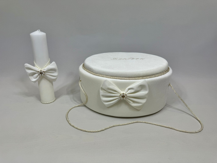 Trusou botez la cufar din catifea si lumanare Clasic [6]