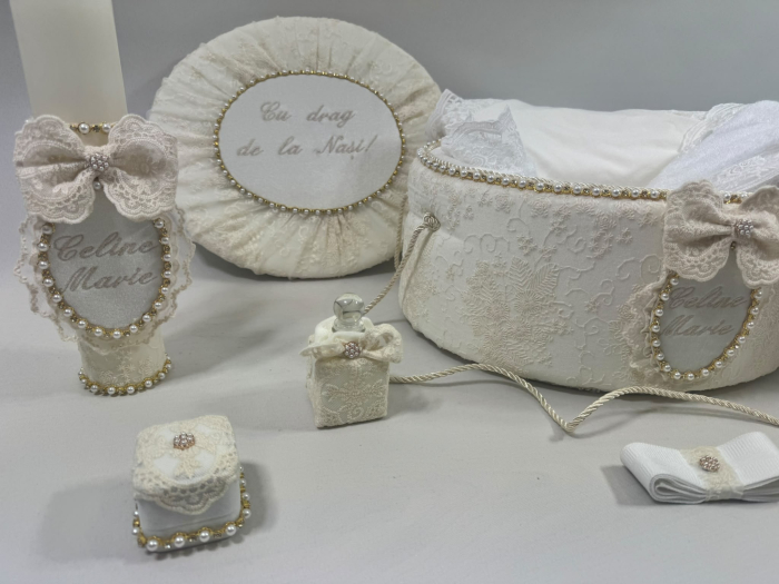 Trusou botez la cufar din catifea si lumanare Deluxe [3]