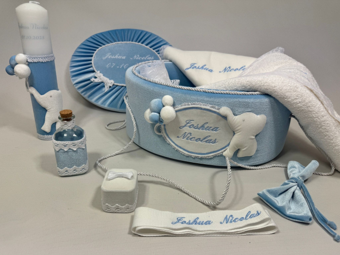 Trusou botez la cufar din catifea si lumanare Luxury [1]