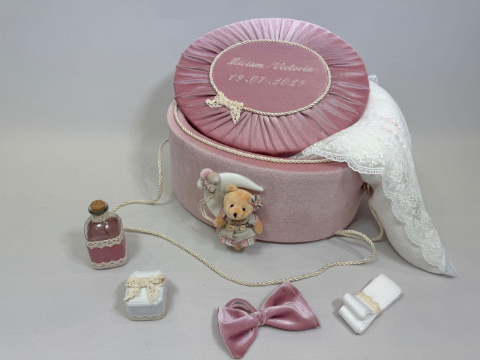 Trusou botez la cufar din catifea si lumanare Luxury [5]