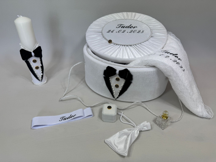 Trusou botez la cufar din catifea si lumanare Deluxe [4]